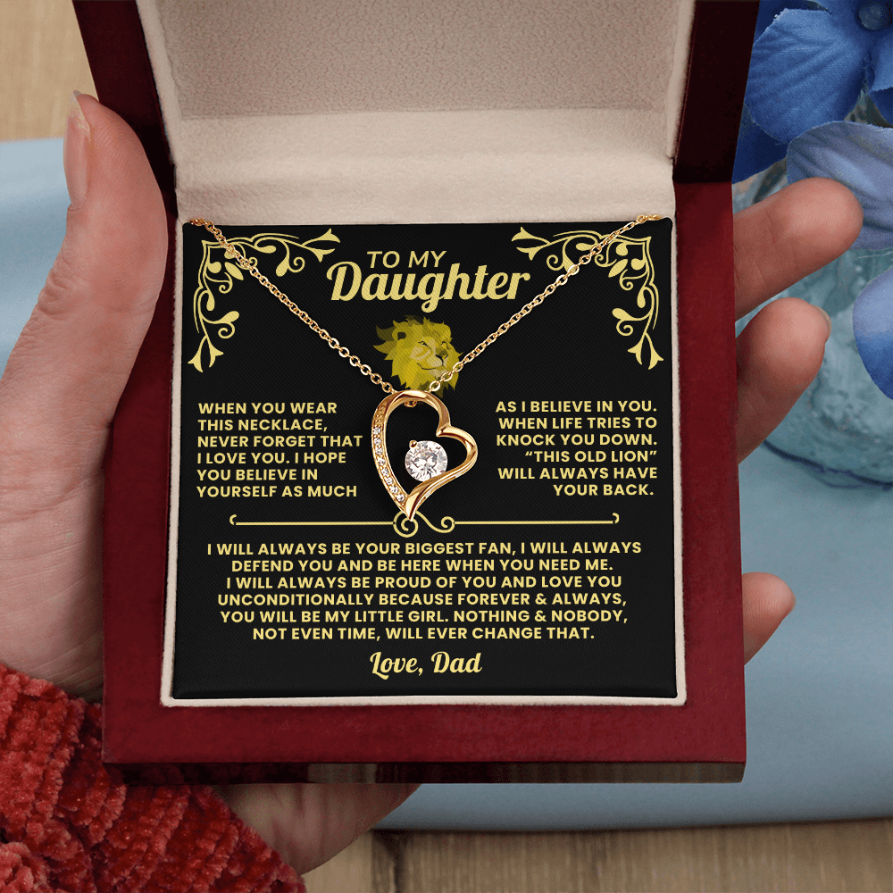 Dad To Daughter Necklace Gift - This Old Lion Will Have Your Back