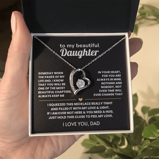 Someday when the pages of my life end - Necklace from Dad to Daughter