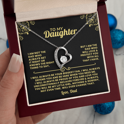 To My Daughter Necklace From Dad - Your Biggest Fan