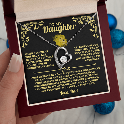 Dad To Daughter Necklace Gift - This Old Lion Will Have Your Back