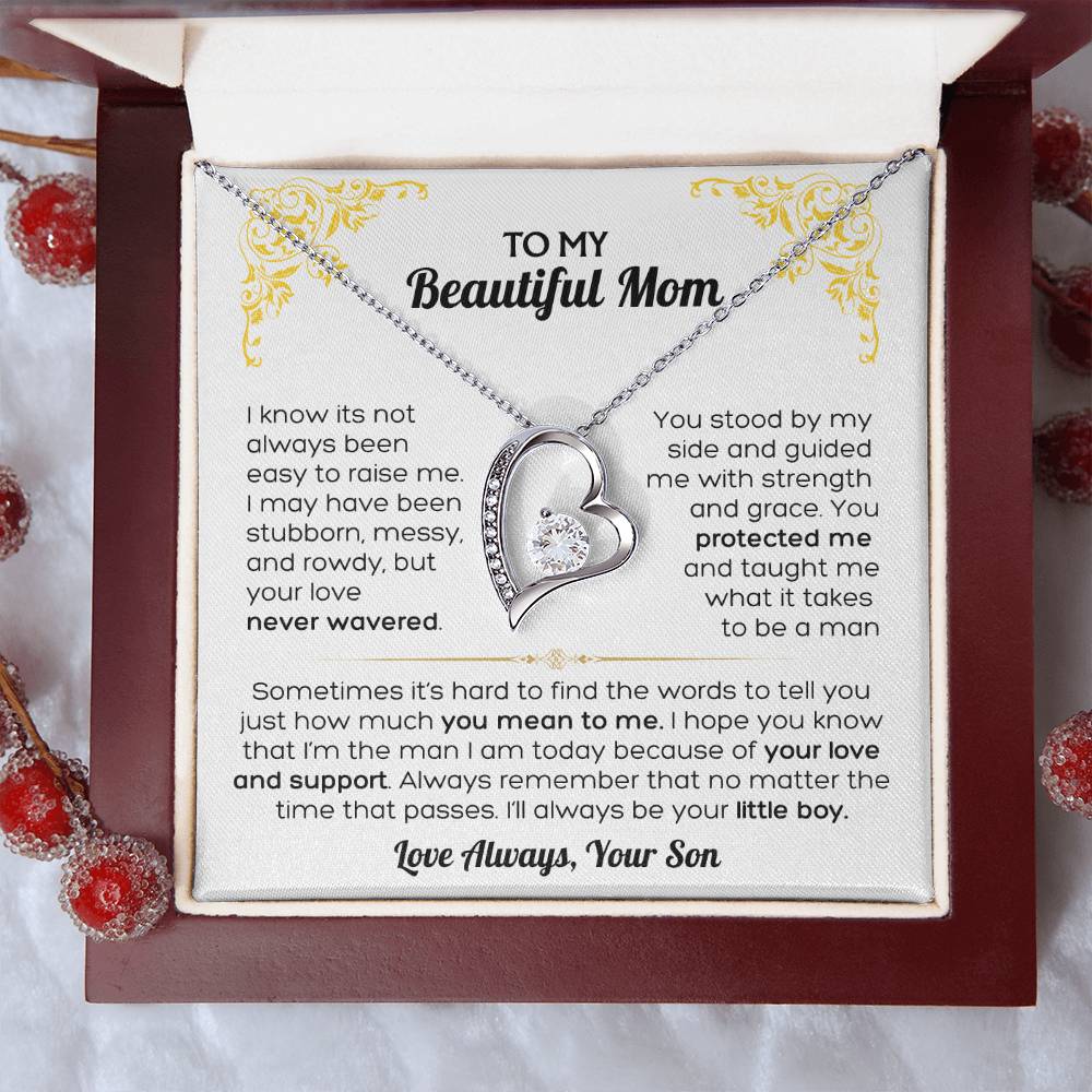 I Love You Mom - To My Mom Heart Necklace