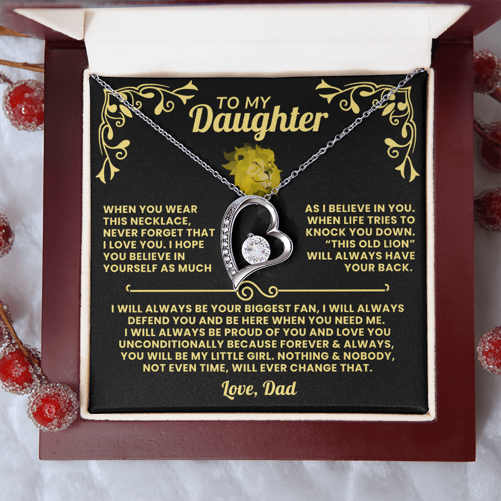 Dad To Daughter Necklace Gift - This Old Lion Will Have Your Back