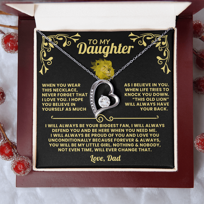 Dad To Daughter Necklace Gift - This Old Lion Will Have Your Back