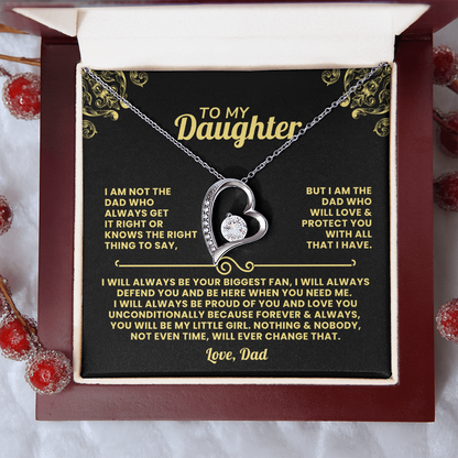 To My Daughter Necklace From Dad - Your Biggest Fan