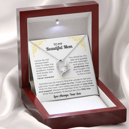 I Love You Mom - To My Mom Heart Necklace