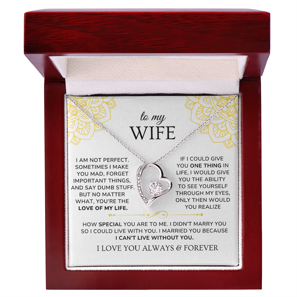 To My Wife Necklace Gift - I can't live without you [WW0265]