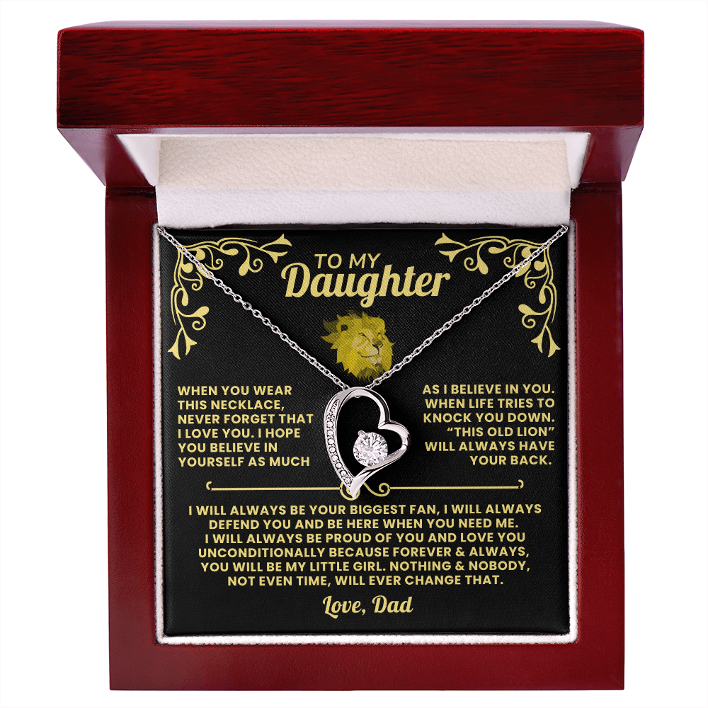 Dad To Daughter Necklace Gift - This Old Lion Will Have Your Back