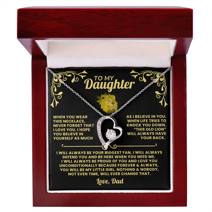 Dad To Daughter Necklace Gift - This Old Lion Will Have Your Back