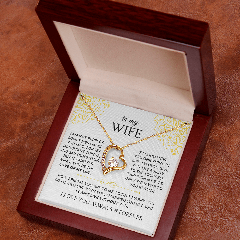 To My Wife Necklace Gift - I can't live without you [WW0265]