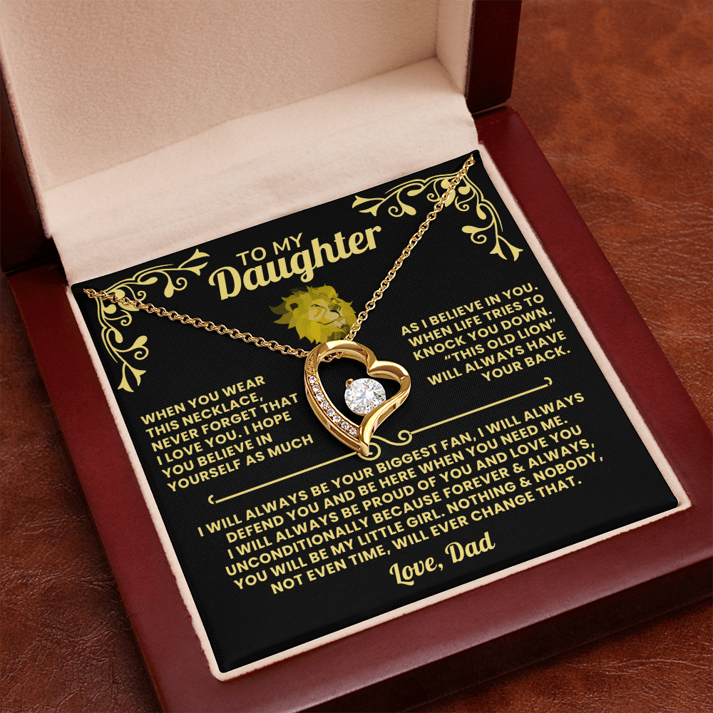 Dad To Daughter Necklace Gift - This Old Lion Will Have Your Back