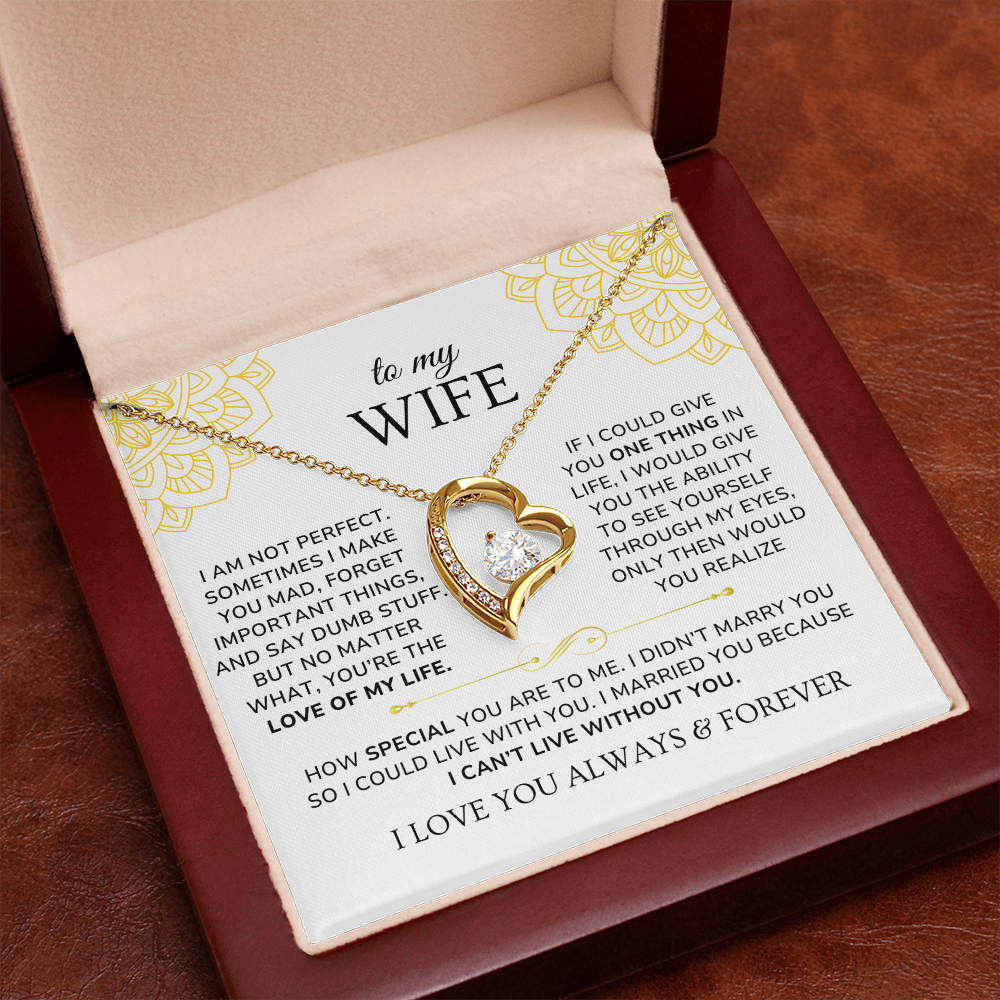 To My Wife Necklace Gift - I can't live without you [WW0265]