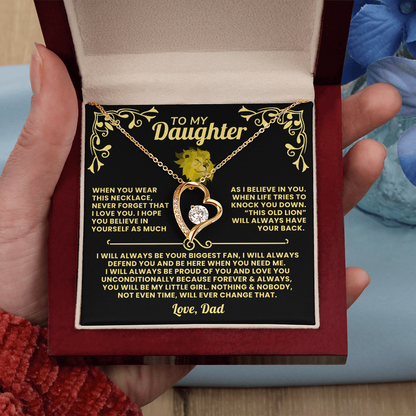 Dad To Daughter Necklace Gift - This Old Lion Will Have Your Back