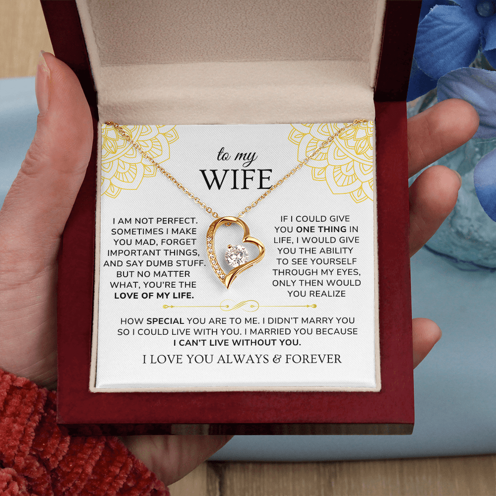 To My Wife Necklace Gift - I can't live without you [WW0265]
