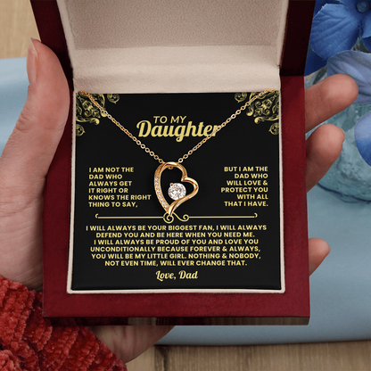 To My Daughter Necklace From Dad - Your Biggest Fan