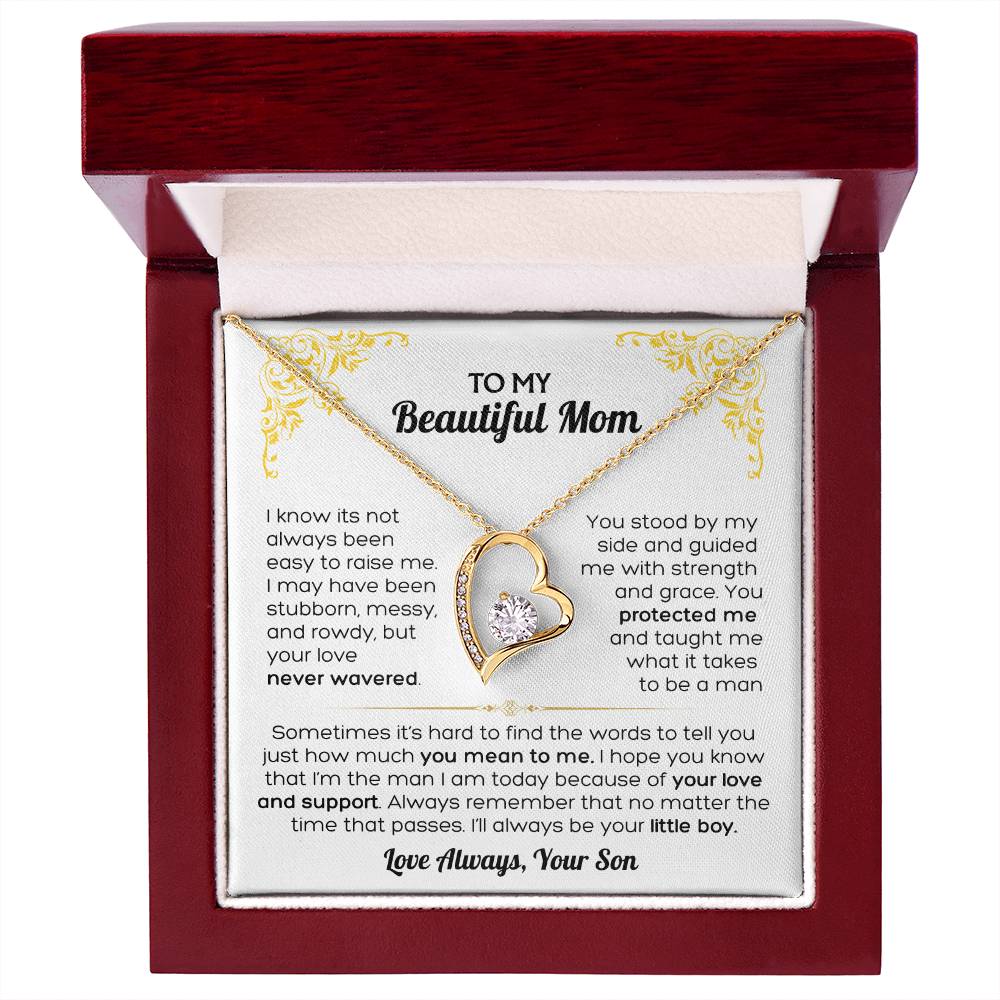 I Love You Mom - To My Mom Heart Necklace