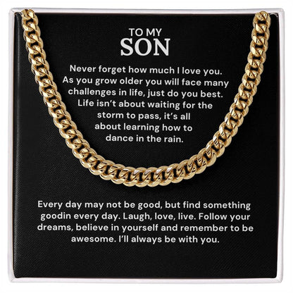 Cuban Necklace For Son - Laugh, love, live.