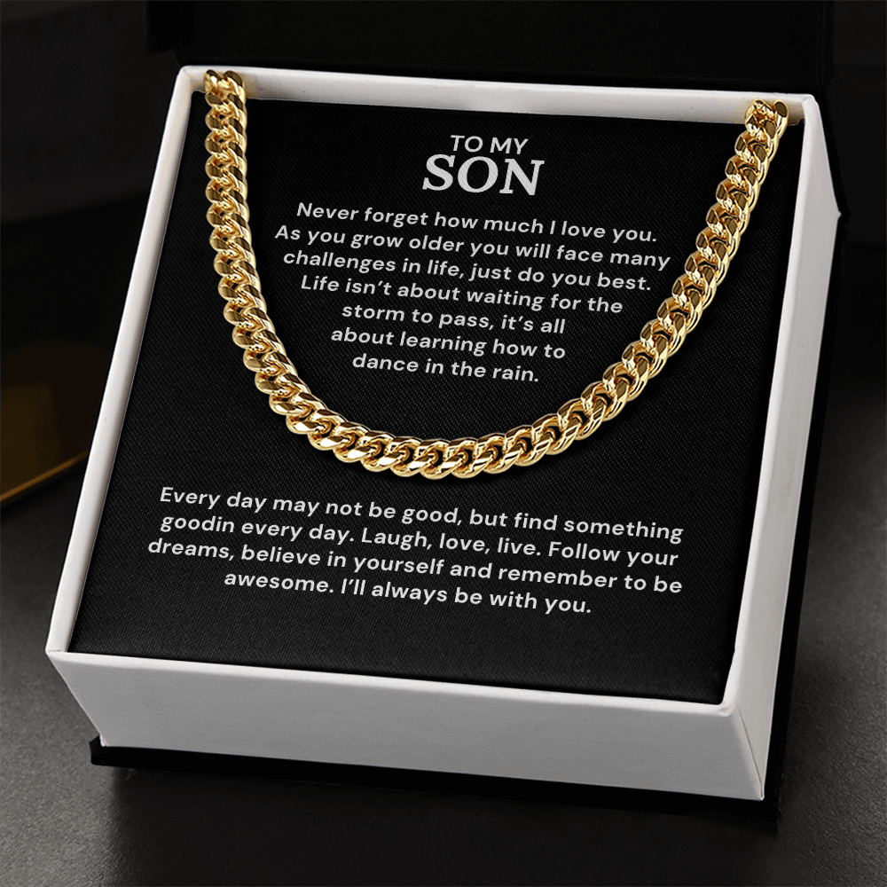 Cuban Necklace For Son - Laugh, love, live.