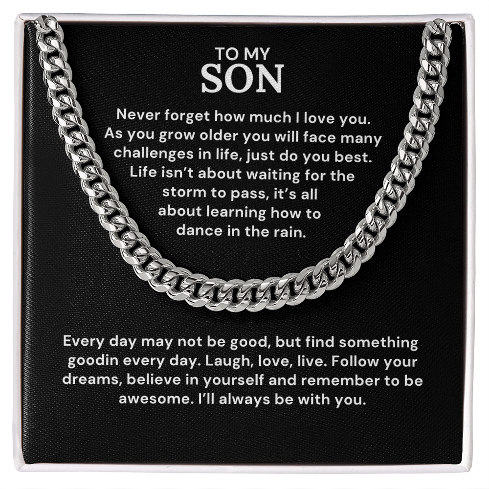 Cuban Necklace For Son - Laugh, love, live.