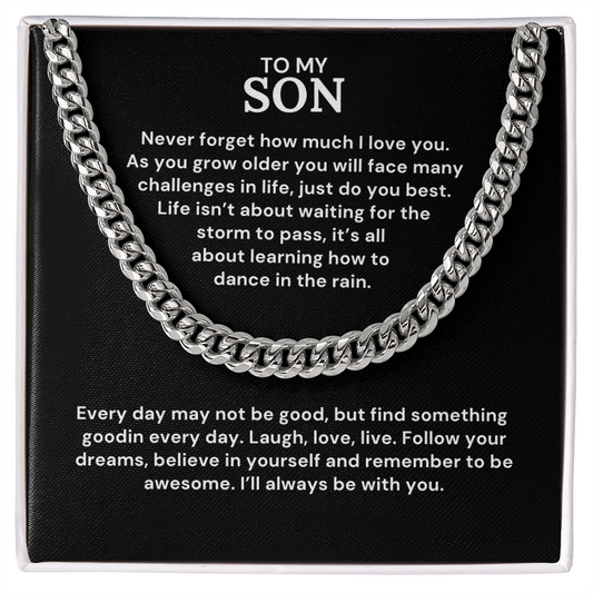 Cuban Necklace For Son - Laugh, love, live.