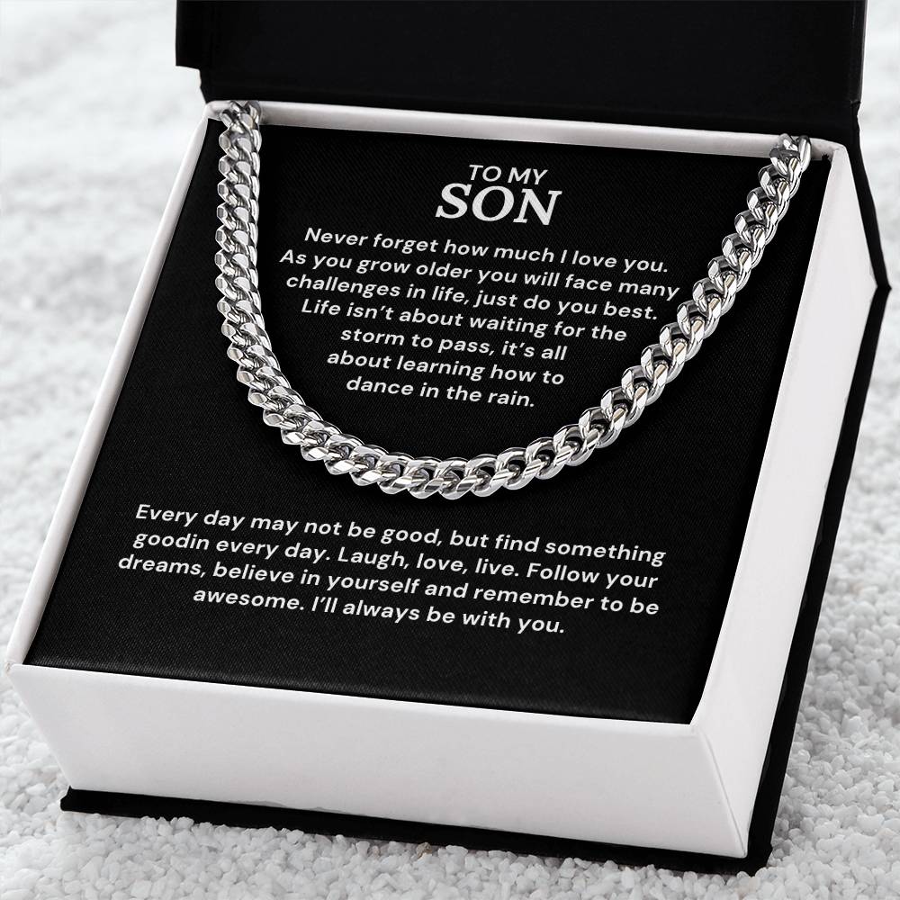Cuban Necklace For Son - Laugh, love, live.