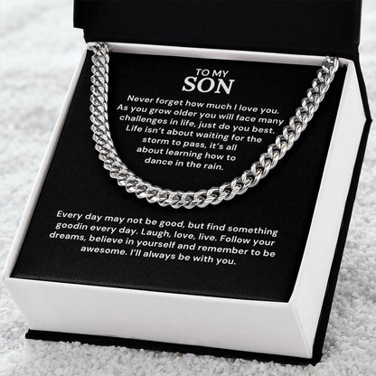 Cuban Necklace For Son - Laugh, love, live.