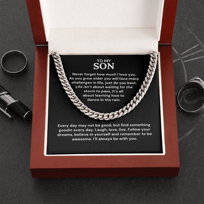 Cuban Necklace For Son - Laugh, love, live.