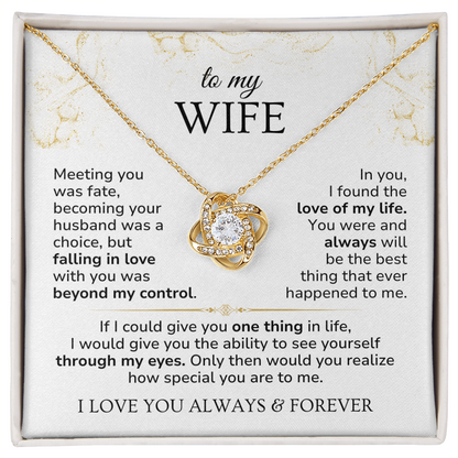 Love Knott Necklace For Wife - Meeting you was fate