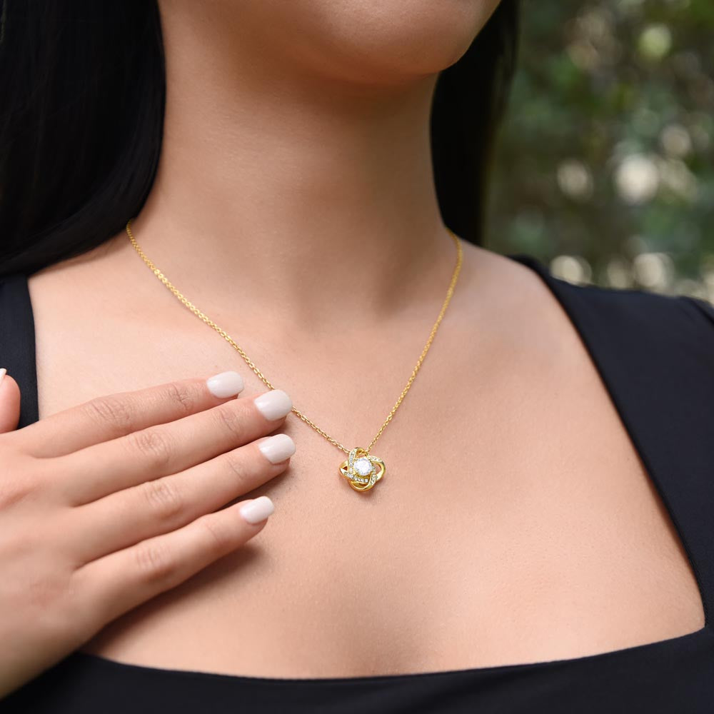 To My Daughter Necklace Love Knott Gift