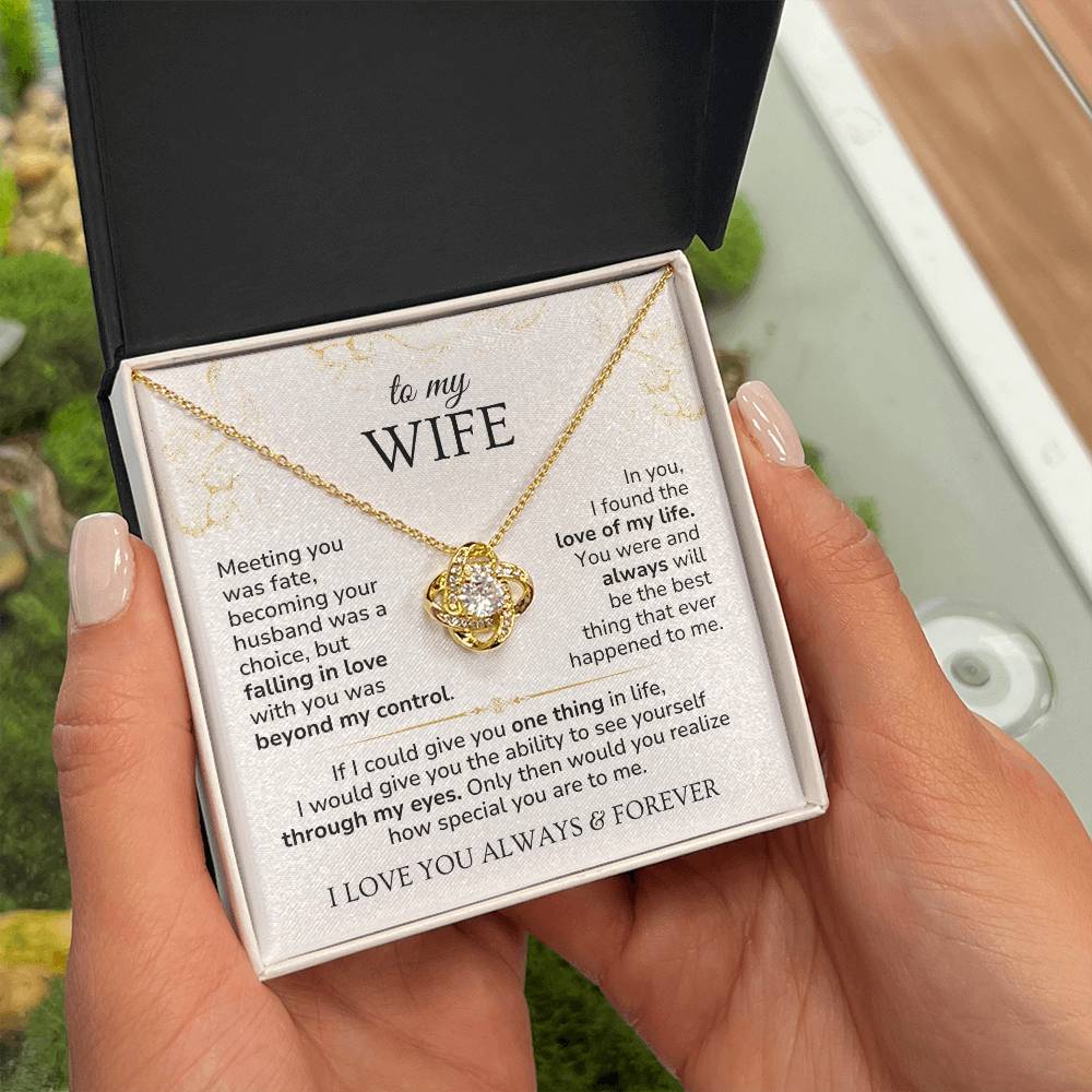 Love Knott Necklace For Wife - Meeting you was fate