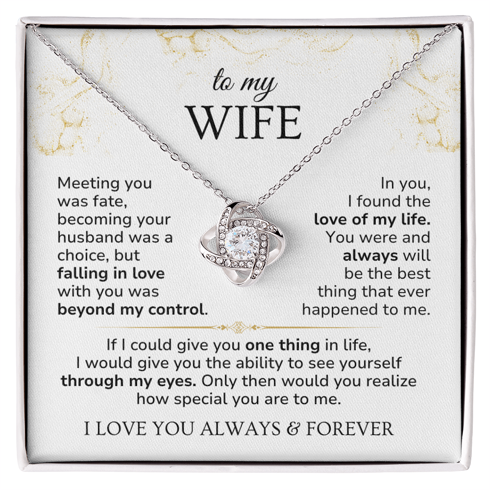 Love Knott Necklace For Wife - Meeting you was fate