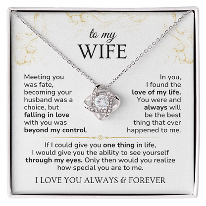 Love Knott Necklace For Wife - Meeting you was fate