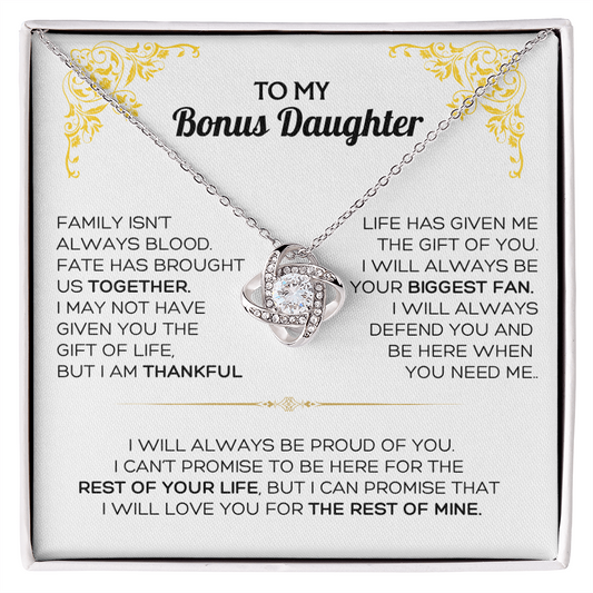 To My Bonus Daughter - "My Family Forever" Necklace