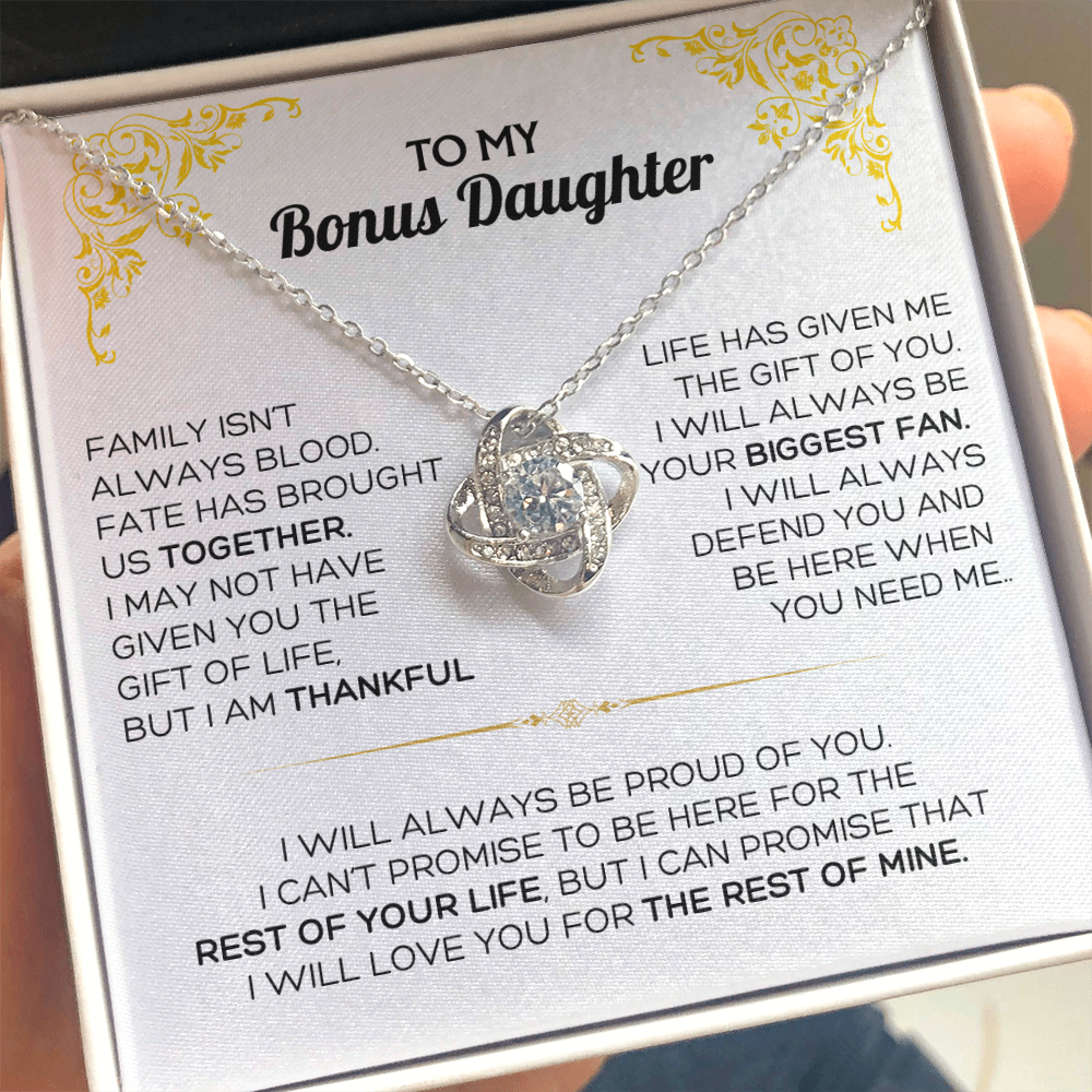 To My Bonus Daughter - "My Family Forever" Necklace