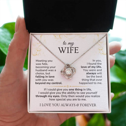 Love Knott Necklace For Wife - Meeting you was fate