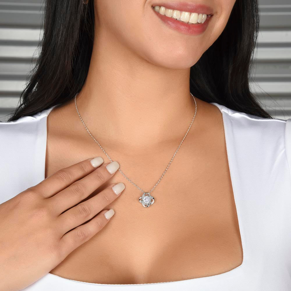 To My Daughter Necklace Love Knott Gift