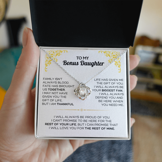 To My Bonus Daughter - "My Family Forever" Necklace