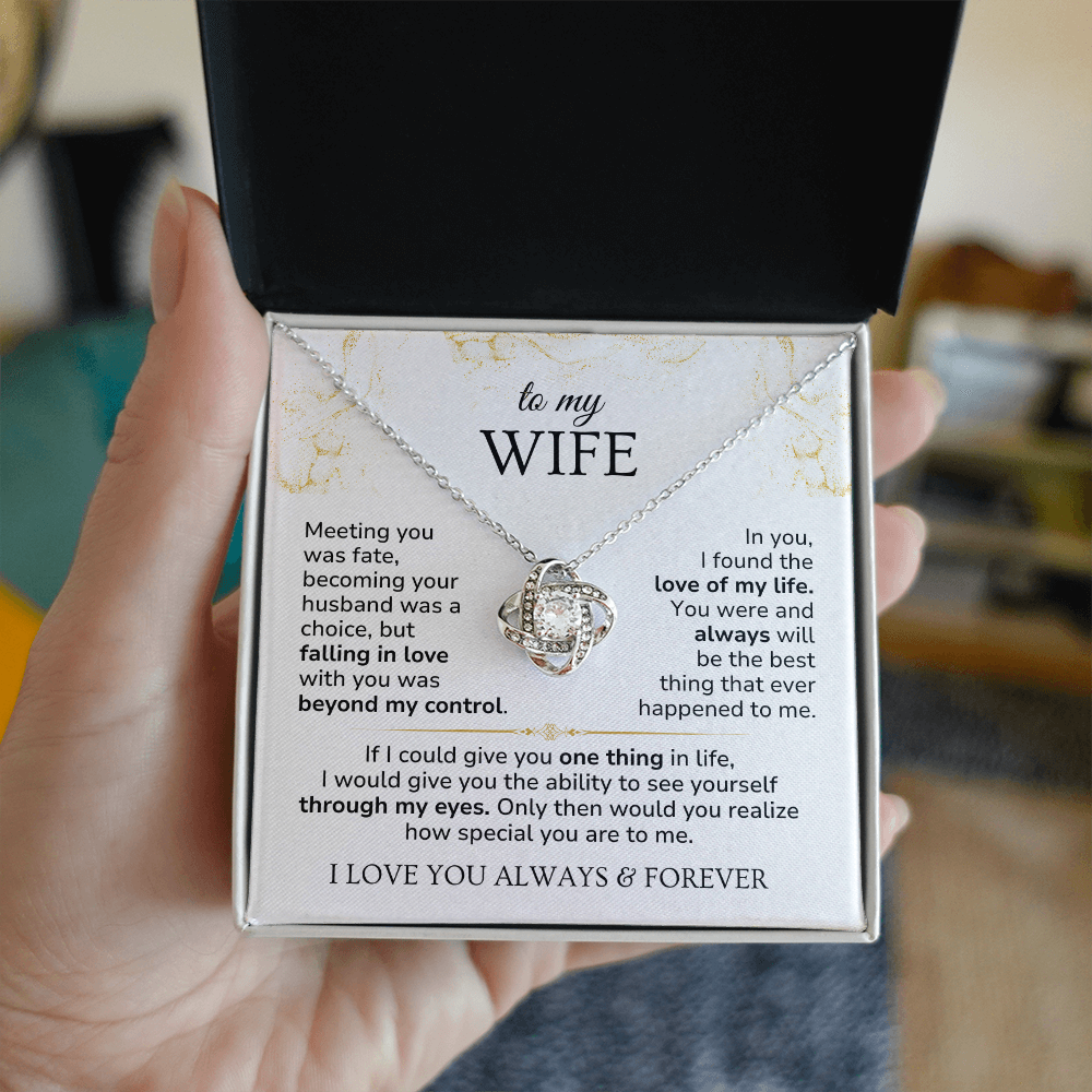 Love Knott Necklace For Wife - Meeting you was fate