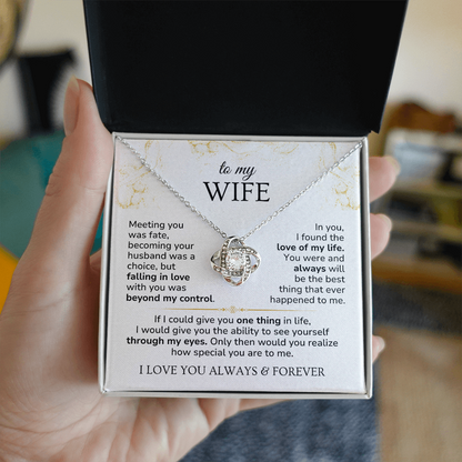Love Knott Necklace For Wife - Meeting you was fate