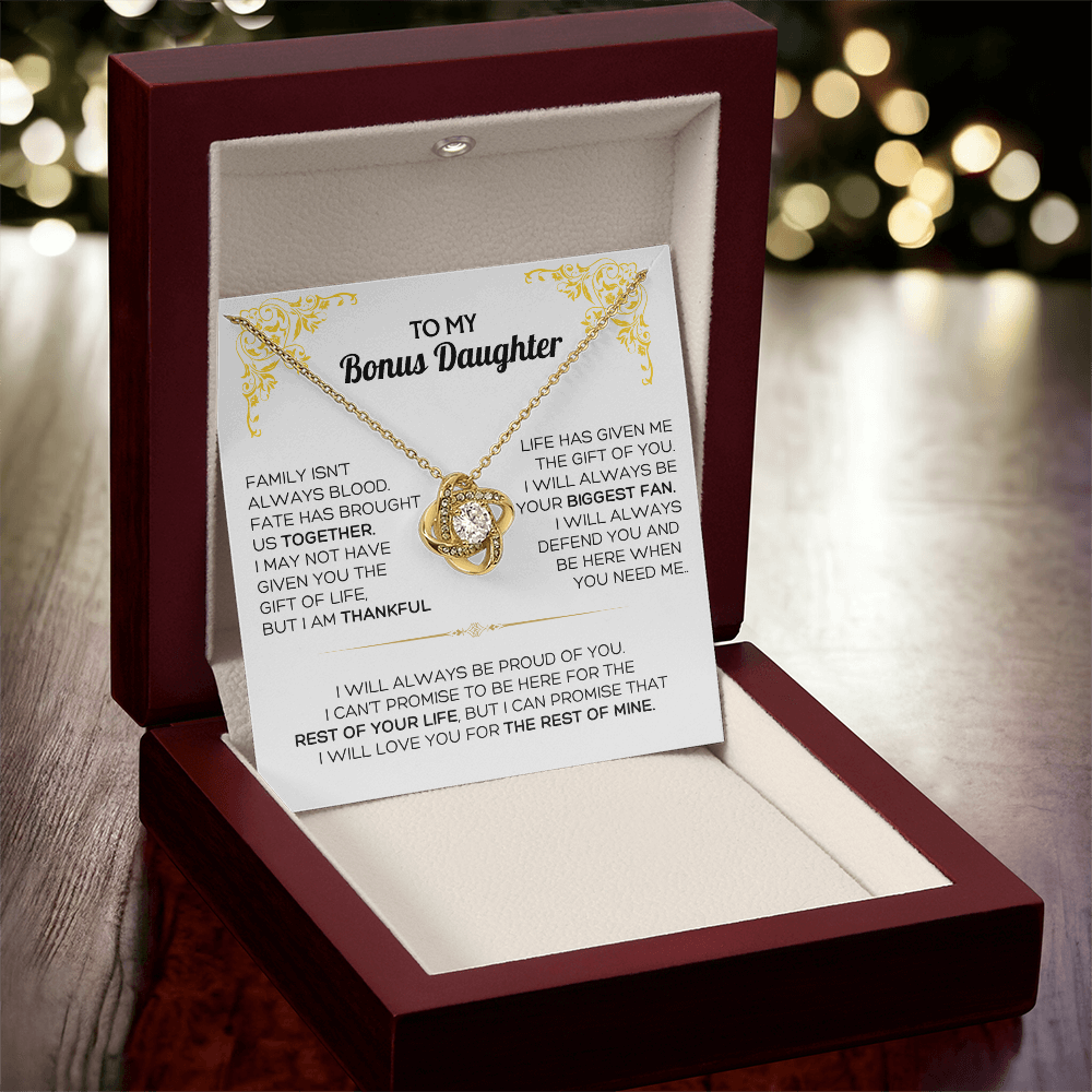 To My Bonus Daughter - "My Family Forever" Necklace