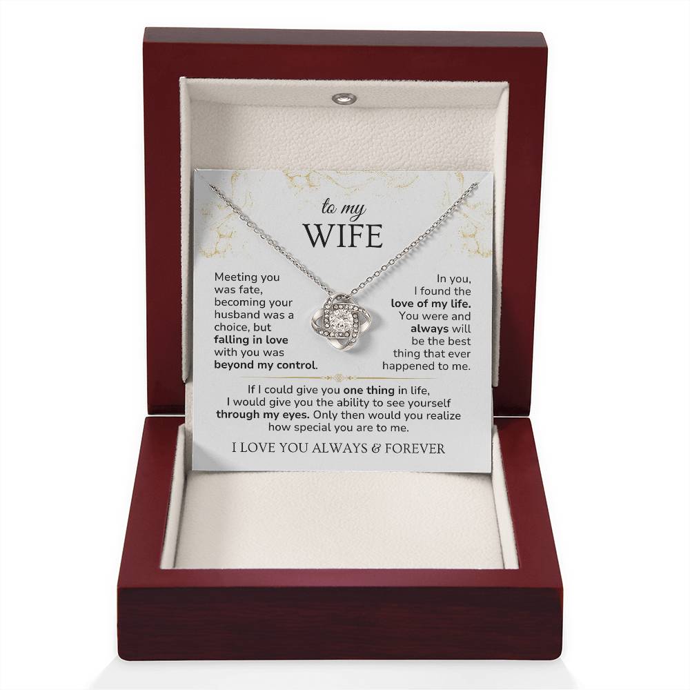 Love Knott Necklace For Wife - Meeting you was fate
