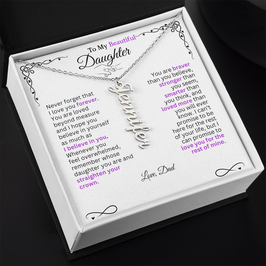 Straighten your crown - Custom Name Necklace For Daughter
