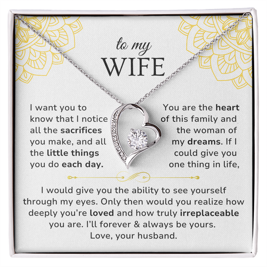 To My Wife Necklace -  You're the woman of my dreams [WW0256]