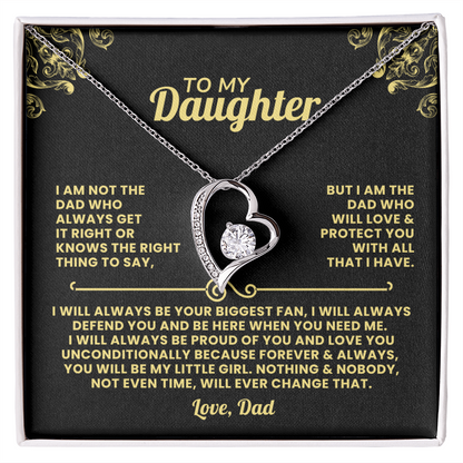 To My Daughter Necklace From Dad - Your Biggest Fan