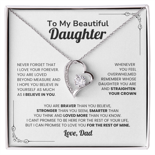 To My Daughter Necklace - Love You Forever