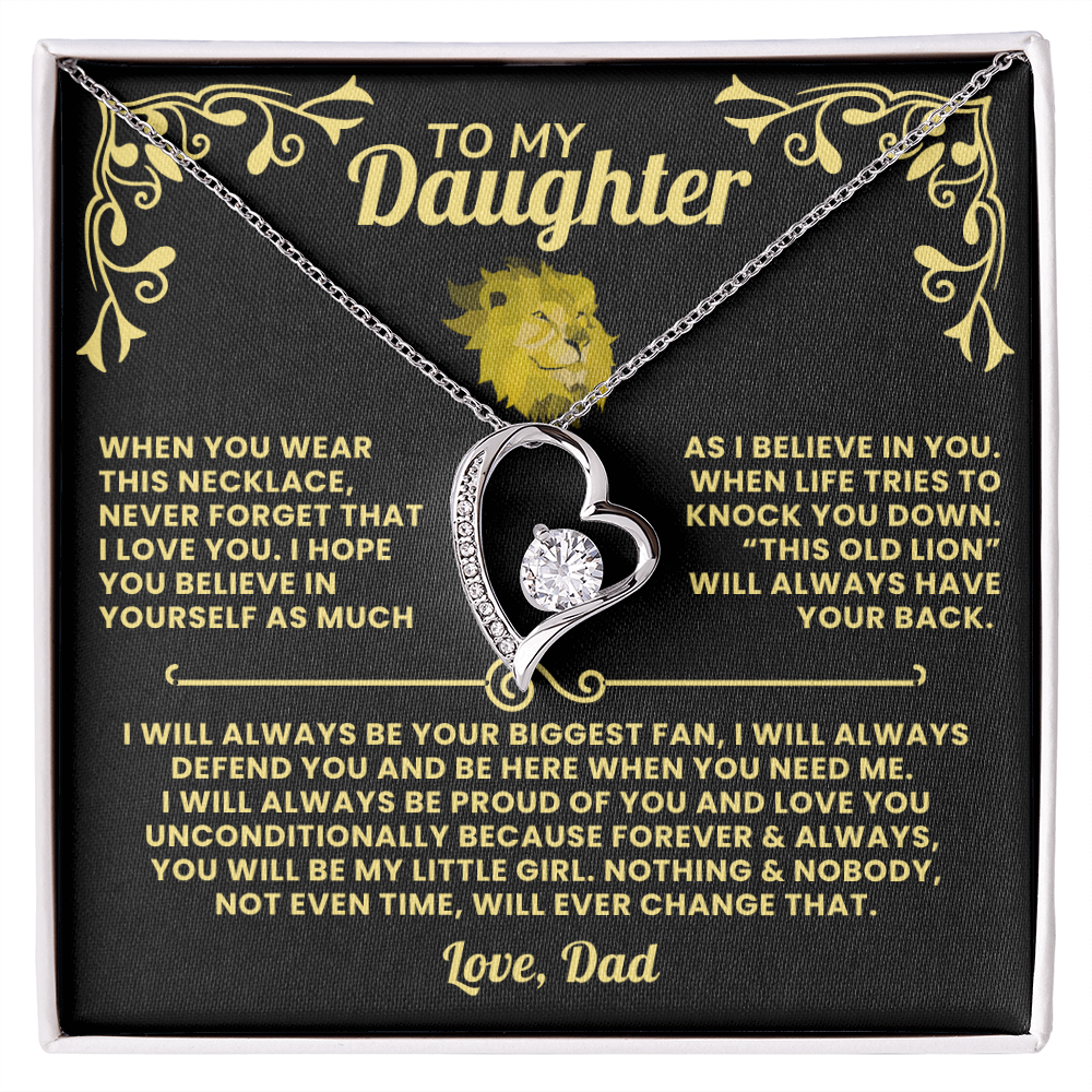 Dad To Daughter Necklace Gift - This Old Lion Will Have Your Back