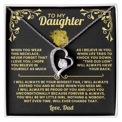 Dad To Daughter Necklace Gift - This Old Lion Will Have Your Back