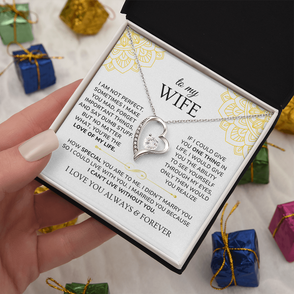 To My Wife Necklace Gift - I can't live without you [WW0265]