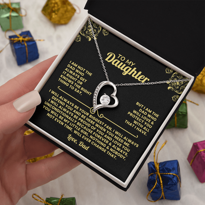 To My Daughter Necklace From Dad - Your Biggest Fan