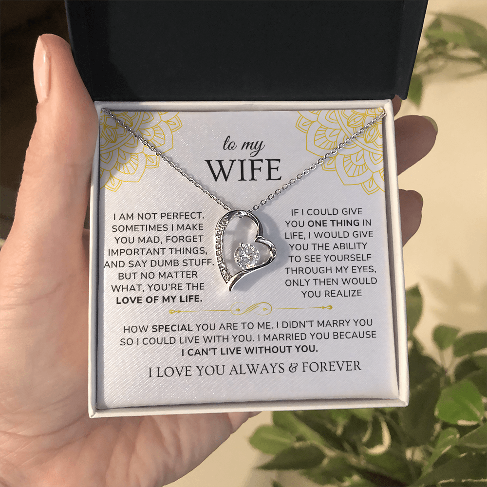 To My Wife Necklace Gift - I can't live without you [WW0265]