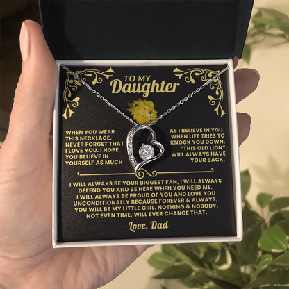 Dad To Daughter Necklace Gift - This Old Lion Will Have Your Back
